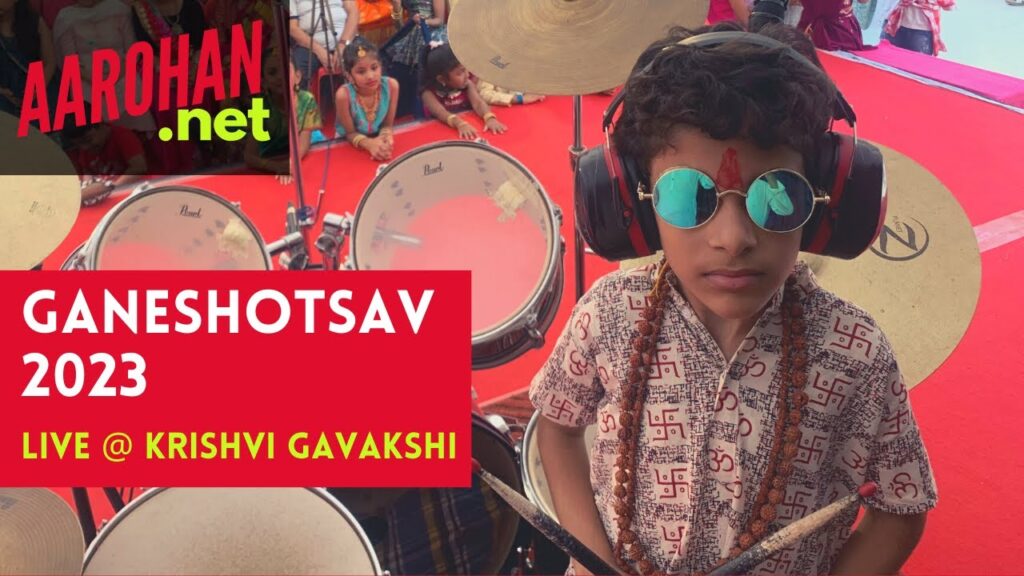 Live-at-Ganeshotsav-2023-Young-drummers-on-Youtube-Solo-Aarohan-8-year-old-drummer